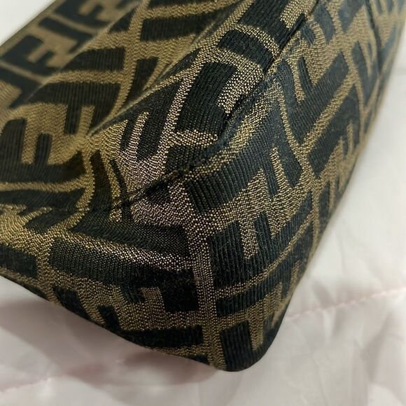 Fendi Tan and Black FF Logo Pouch - Picture 8 of 14